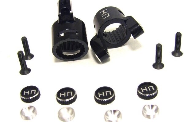 Hot Racing Black Aluminum C-Hubs, for Axial XR10, Wraith