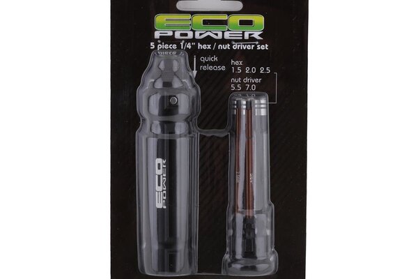EcoPower ECP-3030 EcoPower 5 Piece 1/4" Hex & Nut Driver Set