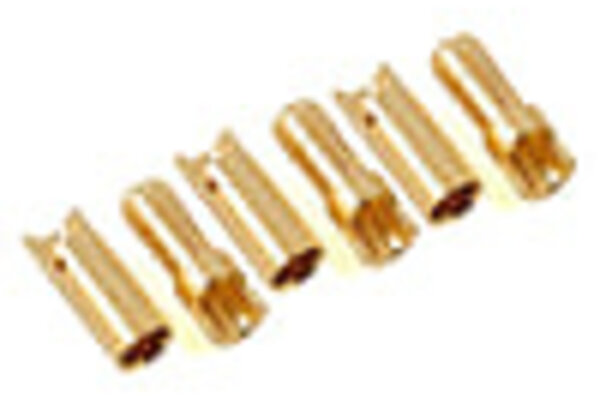 Protek RC PTK-5044  ProTek RC 4mm Low Profile "Super Bullet" Solid Gold Connectors (2 Male)
