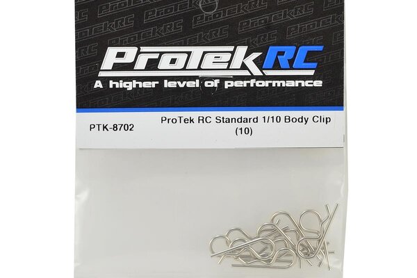 Protek RC PTK-8702  ProTek RC Standard Body Clip (10) (1/10 Scale)