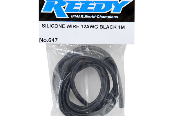 Reedy ASC647 Reedy 12awg Pro Silicone Wire (Black) (1 Meter)