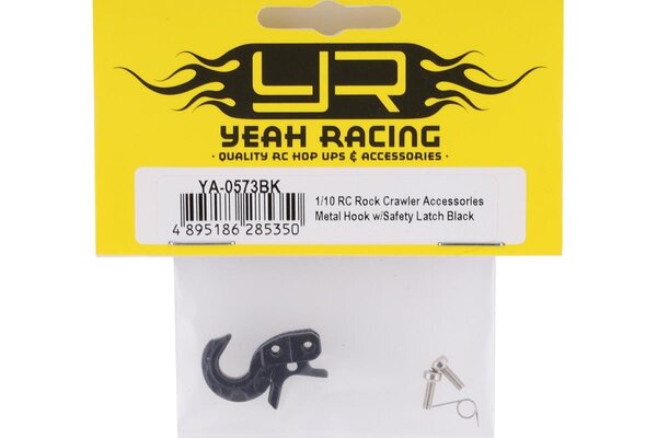 Yeah Racing YA-0573BK Yeah Racing 1/10 Scale Metal Winch Hook w/Safety Latch (Black)