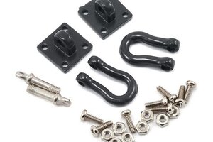 Yeah Racing YA-0378 Yeah Racing 1/10 Crawler Scale Heavy Duty Shackle w/Mounting Bracket (Black) (2)