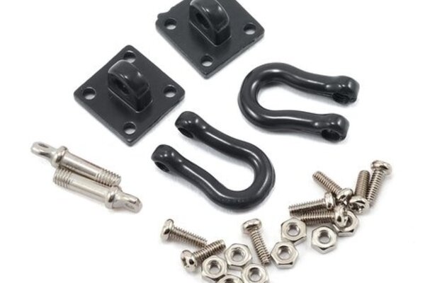 Yeah Racing YA-0378 Yeah Racing 1/10 Crawler Scale Heavy Duty Shackle w/Mounting Bracket (Black) (2)