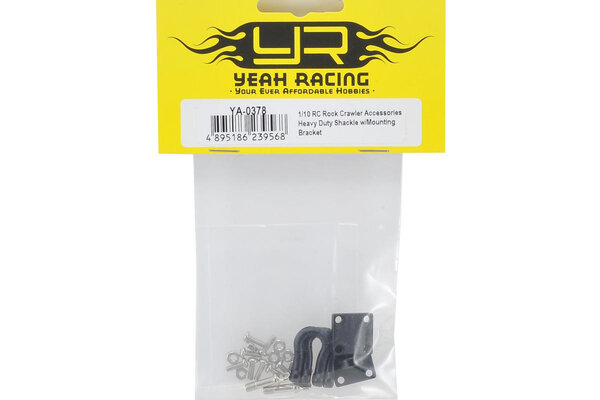 Yeah Racing YA-0378 Yeah Racing 1/10 Crawler Scale Heavy Duty Shackle w/Mounting Bracket (Black) (2)