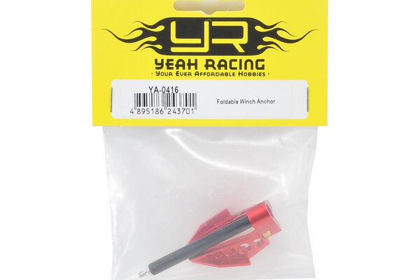 Yeah Racing YEA-YA-0416  Yeah Racing Aluminum 1/10 Crawler Scale Accessory (Foldable Winch Anchor) (Red)
