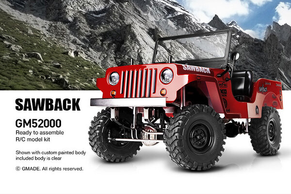 Gmade Sawback Crawler Kit, 1/10th Scale, 4WD w/Steel Frame