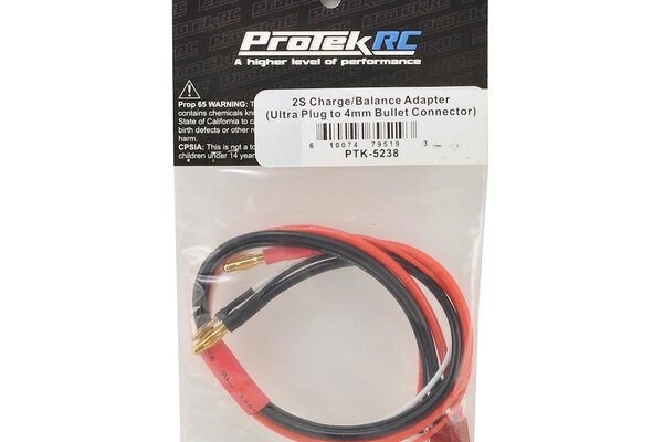 Protek RC PTK-5238 ProTek RC 2S Charge/Balance Adapter (T-Style Ultra Plug to 4mm Bullet)