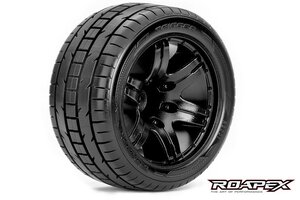 Roapex R/C ROPR2001-B0 Trigger 1/10 Stadium Truck Tire Black Wheel with 0 Offset