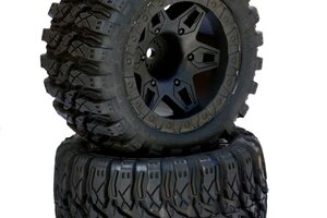 Powerhobby PHBPHT217710  Defender 2.8 Belted Stadium Truck Tires 0 Offset Front 2WD
