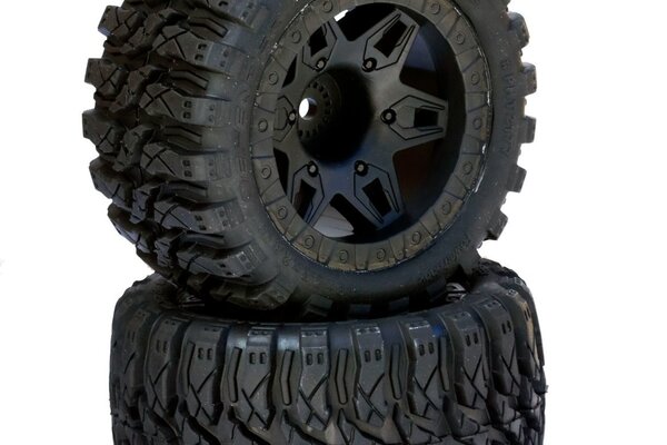Powerhobby PHBPHT217710  Defender 2.8 Belted Stadium Truck Tires 0 Offset Front 2WD