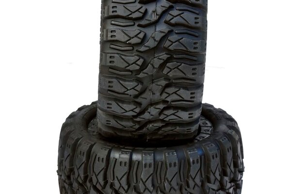 Powerhobby PHBPHT217710  Defender 2.8 Belted Stadium Truck Tires 0 Offset Front 2WD