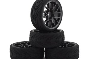 Firebrand RC FBR1WHEHYP683 Firebrand RC Hypernova-RT3 Pre-Mounted On-Road Tires (4) (Gun Metal)