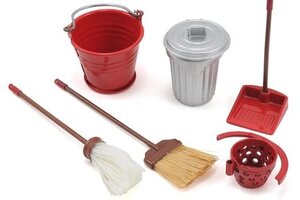 Yeah Racing YA-0366 Yeah Racing Scale Crawler Garage Set w/Broom, Dustpan, Mop, Bucket, Garbage Can