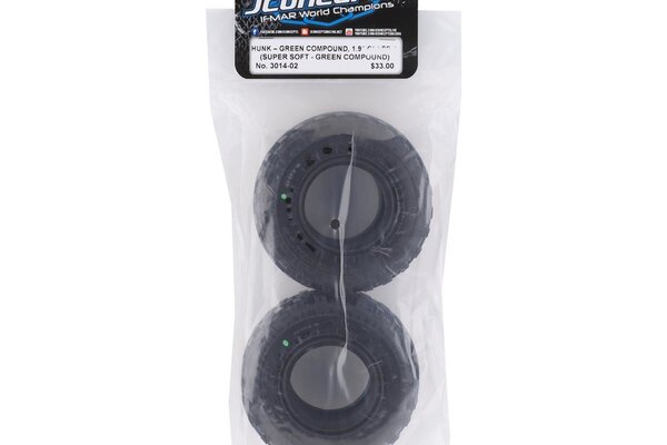 J Concepts JCO301402 Hunk Green Compound Tires, Scale Country 1.9" (3.93" OD)