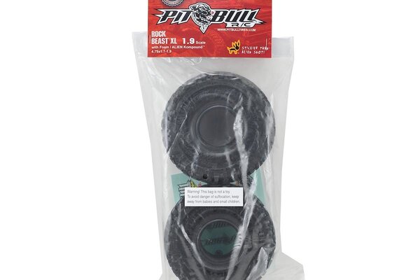 Pit Bull Tires PBTPB9011NK Rock Beast XL 1.9 Scale Tires with Foam (2pcs)