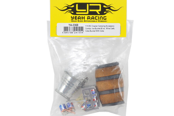 Yeah Racing YEA-YA-0368 Yeah Racing Scale Crawler Camping Set w/Ice, Bucket, Coke, Crate, Barrel