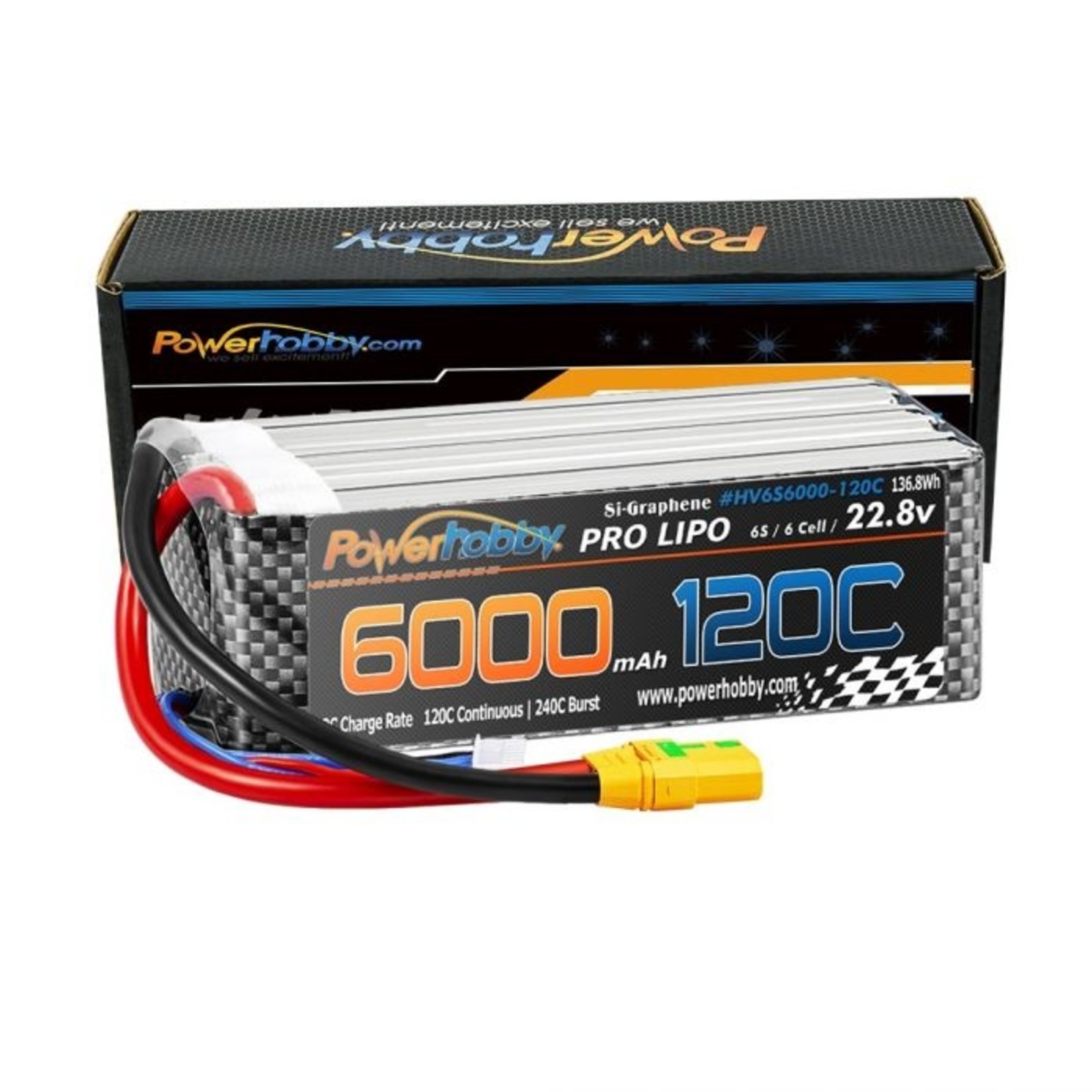 PHB6S6000120CXT906S  6000mAh 120C Graphene + HV LiPo Battery w/ XT90  Plug - Extreme R/C Hobbies