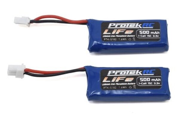 Protek RC PTK-5182 ProTek RC 2x1S Sport Race 15C Stick LiFe Battery (3.3V/500mAh) (Kyosho Mini-Z)