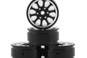 Samix SCX24-6069 SCX24 Aluminum 1.0" Wheel Set (Black) (4)