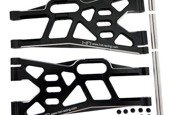 Hot Racing HRAXMX55X01  Aluminum Front Lower Arm Set Black, for Traxxas X-Maxx