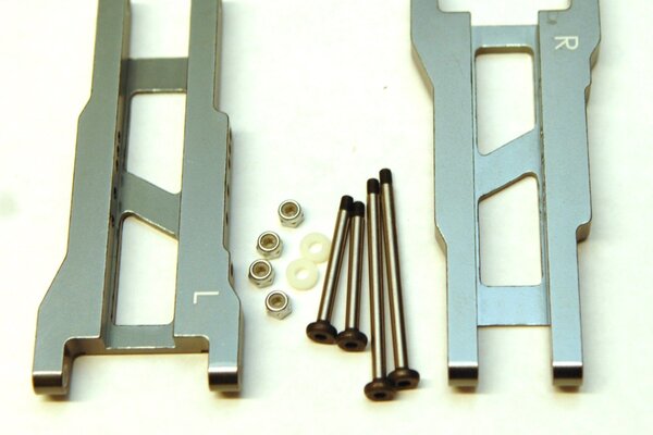 ST Racing Concepts Aluminum Rear A-Arm Set, Gun Metal, for Stampede / Rustler