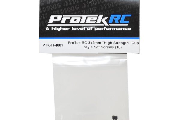 Protek RC PTK-H-4001  RC 3x4mm "High Strength" Cup Style Set Screws  (10)