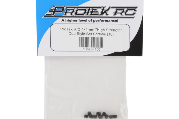 Protek RC PTK-H-4100 ProTek RC 4x4mm "High Strength" Cup Style Set Screws (10)