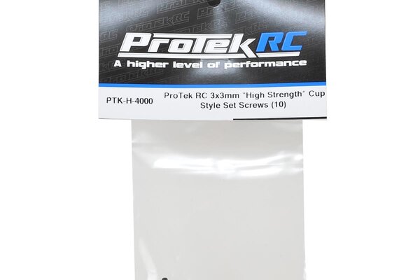 Protek RC PTK-H-4000  RC 3x3mm "High Strength" Cup Style Set Screws (10)