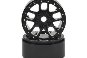 SSD RC SSD00142 SSD RC 1.9" Double Time Beadlock Wheels (Black) (2)