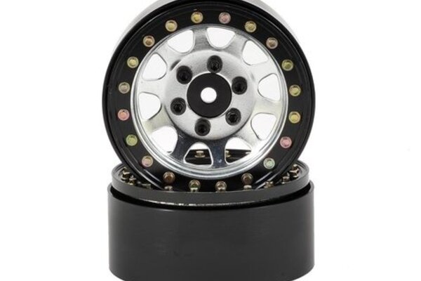 SSD RC SSD00006 SSD RC D Hole 1.9 Steel Beadlock Crawler Wheels (Silver) (2)