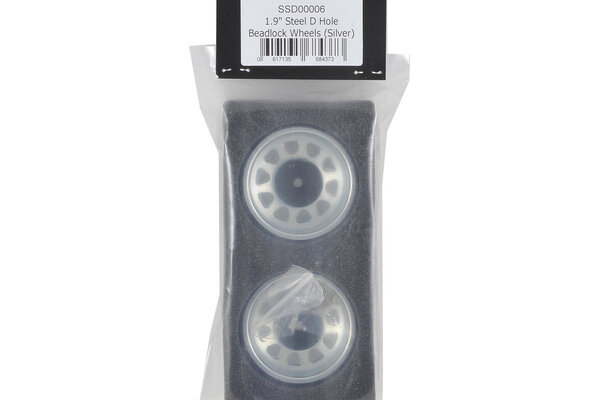 SSD RC SSD00006 SSD RC D Hole 1.9 Steel Beadlock Crawler Wheels (Silver) (2)