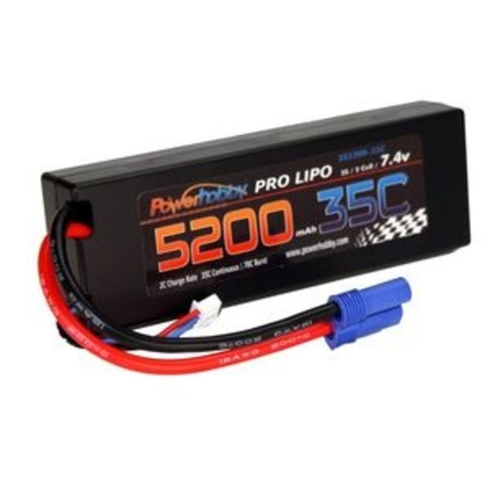 Power Hobby PHB2S520035CEC5HCS 5200mAh 7.4V 2S 35C LiPo Battery with Hardwired EC5