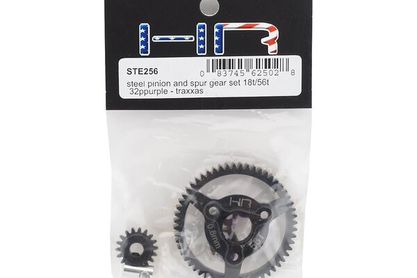 Hot Racing HRASTE256 Hot Racing Traxxas 32P Steel Pinion & Spur Gear Set (Purple) (18T/56T)