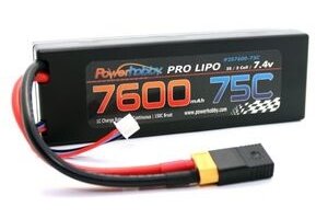 Powerhobby 7600mAh 7.4V 2S 75C LiPo Battery with Hardwired XT90