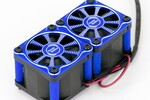 Powerhobby PHF116-Blue Twister Twin / Dual 40mm 1/8 1/5 Motor Aluminum Cooling Fan - Blue