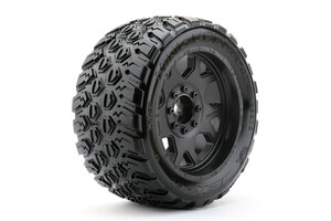 Jetko Tires JKO5802CBMSGBB1 1/5 XMT King Cobra Tires Mounted on Black Claw Rims, Medium Soft, Belted, 24mm for Traxxas X-Maxx (2)