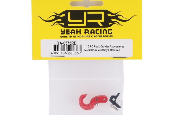 Yeah Racing YEA-YA-0573RD Yeah Racing 1/10 Scale Metal Winch Hook w/Safety Latch (Red)