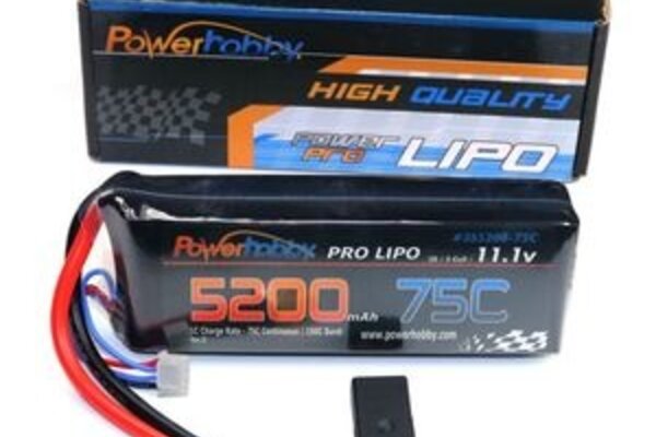 Powerhobby PHB3S520075CXT60APT 3S 11.1V 5200MAH 75C W/ XT60 and HC TRX Adapter