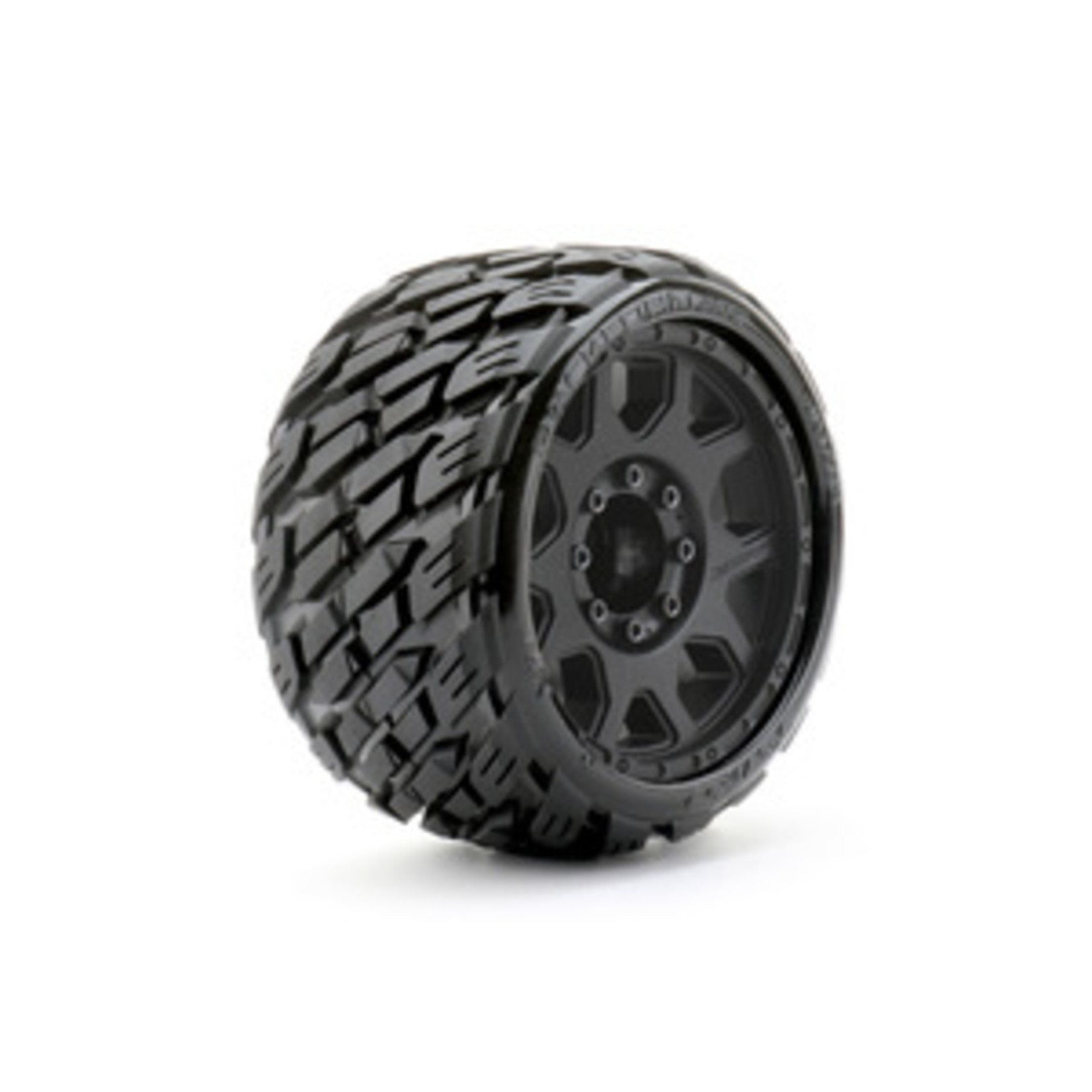 Jetko Tires JKO1603CBMSGBB2    1/8 SGT 3.8 Rockform Tires Mounted on Black Claw Rims, Medium Soft, Belted, 17mm 1/2" Offset
