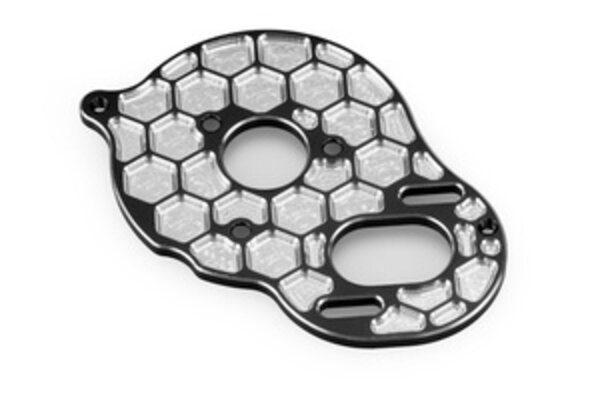 J Concepts JCO29102 Aluminum +2mm Rear Motor Plate Honeycomb, Black