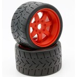Power Hobby PHBPHT5102R 1/8 Gripper 54/100 Belted Mounted Tires 17mm Red Wheels