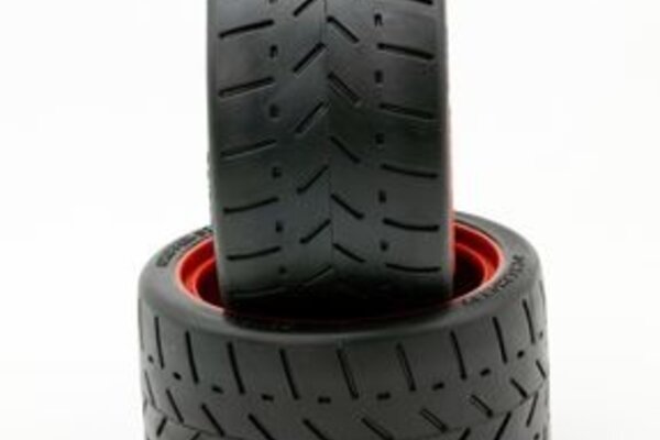 Powerhobby PHBPHT5102R 1/8 Gripper 54/100 Belted Mounted Tires 17mm Red Wheels