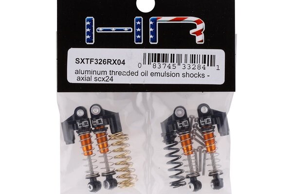 Hot Racing HRASXTF326RX04 Hot Racing Axial SCX24 Aluminum Threaded Oil Emulsion Shocks (4)