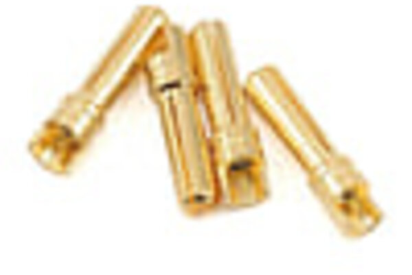 Protek RC PTK-5035  ProTek RC 4.0mm "Super Bullet" Solid Gold Connectors (4 Male)