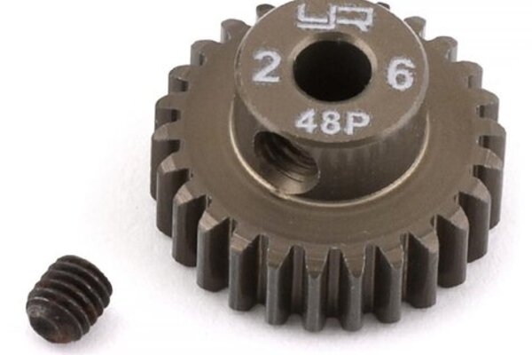 Yeah Racing YEA-MG-48026  Yeah Racing 48P Hard Coated Aluminum Pinion Gear (26T)