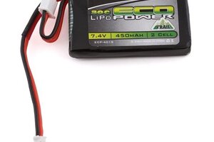 EcoPower ECP-4015 EcoPower "Trail" SCX24 2S 30C LiPo Battery w/PH2.0 Connector (7.4V/450mAh)