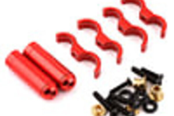 Yeah Racing YEA-DDP-100RD   Yeah Racing Desert Lizard Piggyback Shocks w/Reservoir (Red) (2) (100mm)