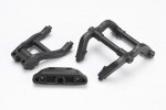 Traxxas 6777 Wheelie bar mounts/ rear skidplate (black)