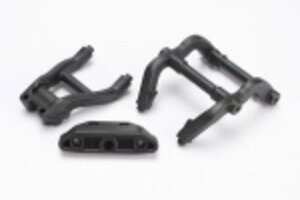 Traxxas 6777 Wheelie bar mounts/ rear skidplate (black)